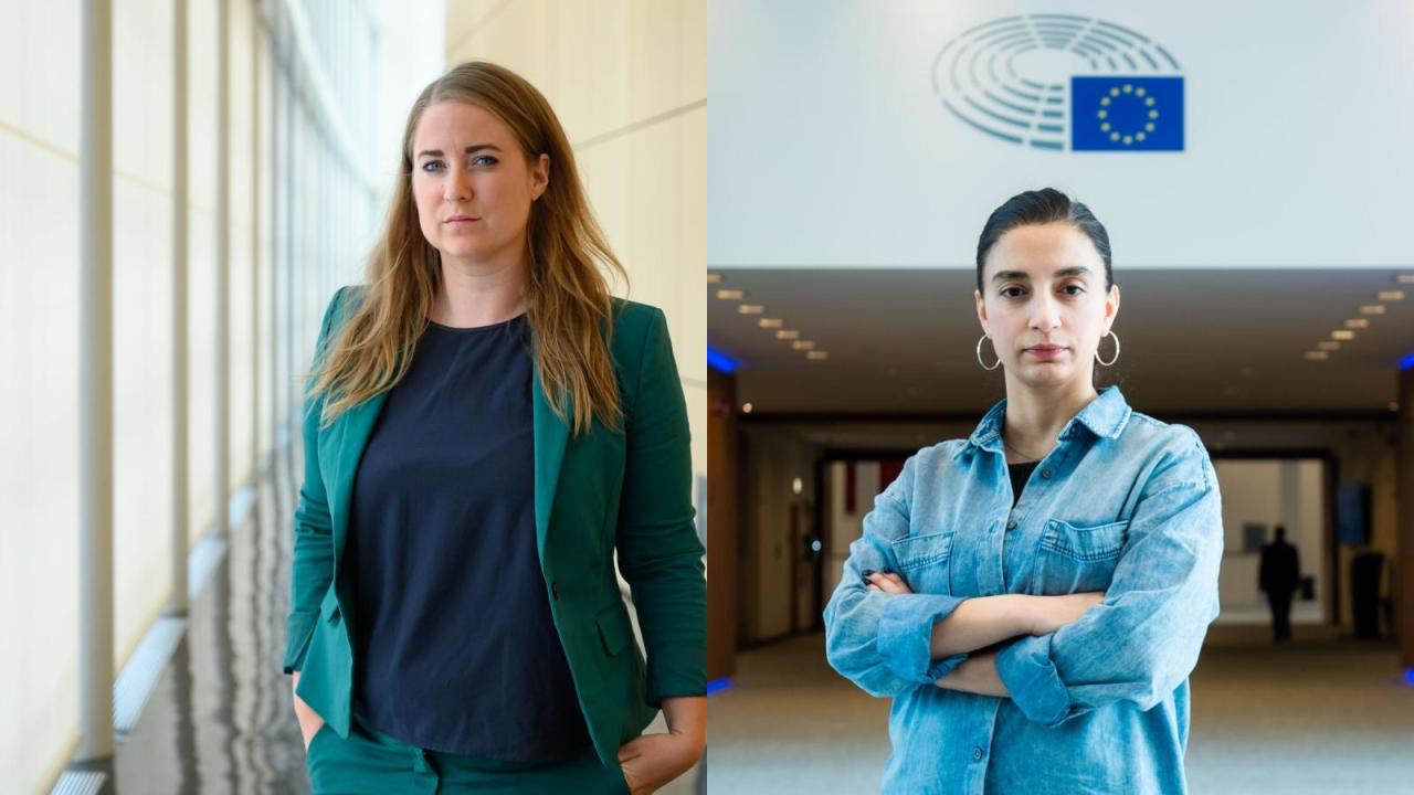 Europaparlamentariker Emma Wiesner (C) och Evin Incir (S).
