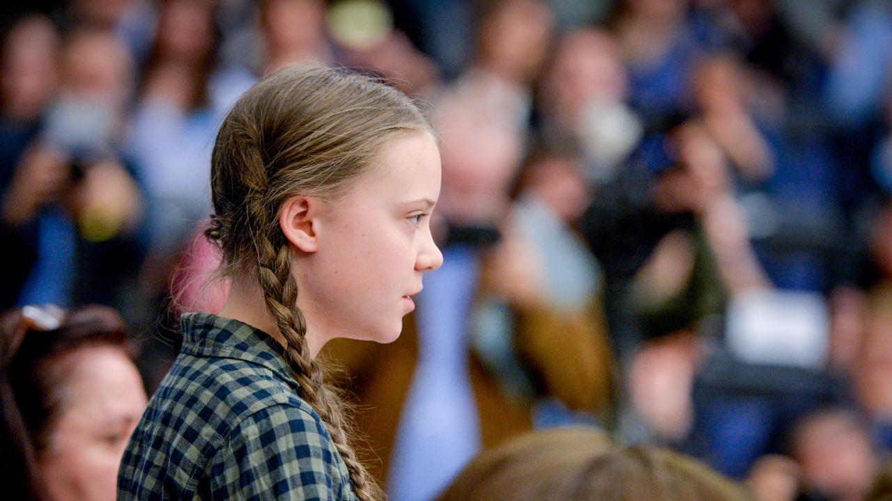 Greta Thunberg talade på tisdagen inför EU-parlamentets mijöutskott i Strasbourg.