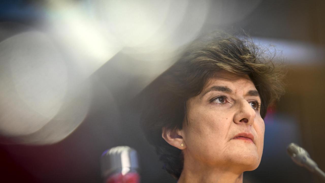 Den franska liberala EU-kommissionärskandidaten Sylvie Goulard under onsdagens utfrågning i EU-parlamentet. 