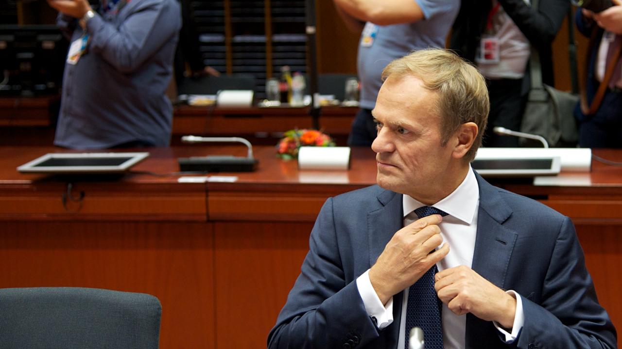 Europeiska rådets ordförande Donald Tusk hoppas bli omvald i veckan. Arkivbild.