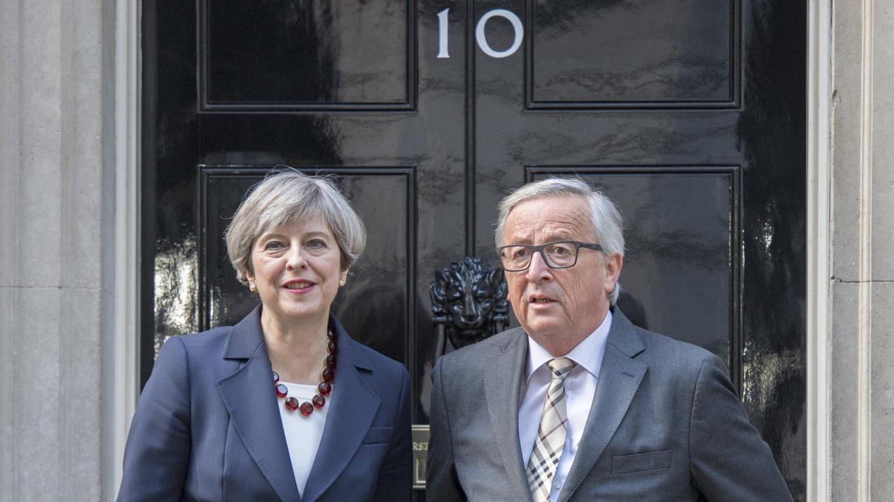 Storbritanniens premiärminister Theresa May vid förra veckans möte med EU-kommissionens ordförande Jean-Claude Juncker.