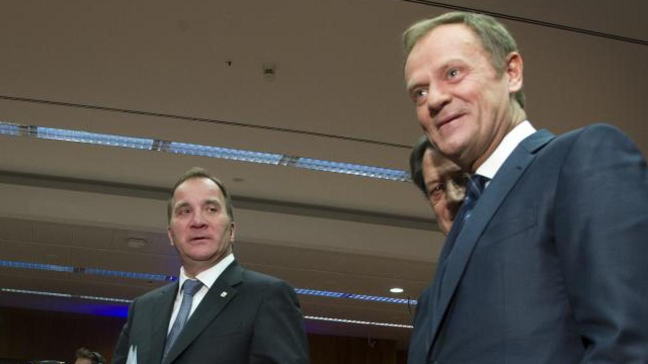 Statsminister Stefan Löfven (S) och Europeiska rådets ordförande Donald Tusk. Arkivbild.