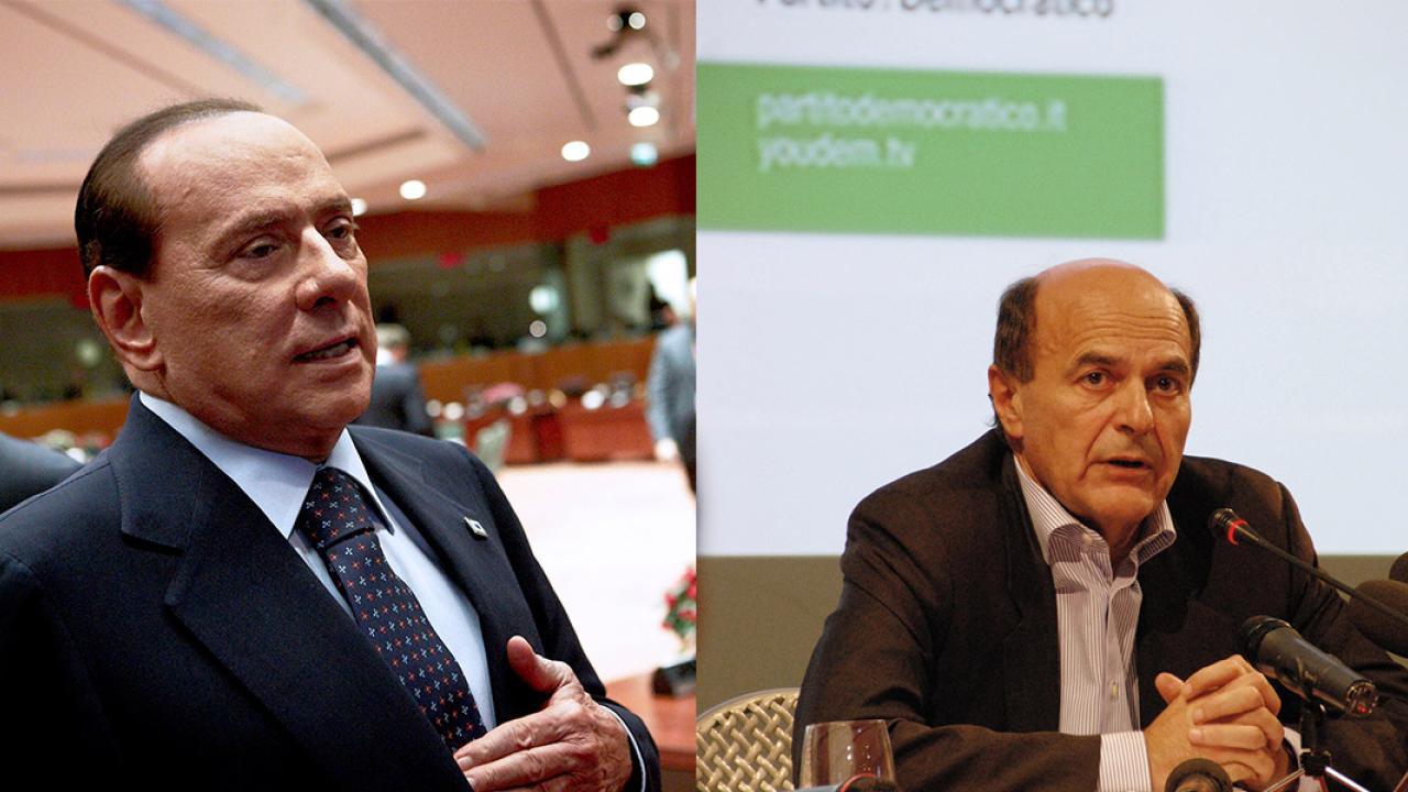 Silvio Berlusconi och Pier Luigi Bersani. Arkivbild.