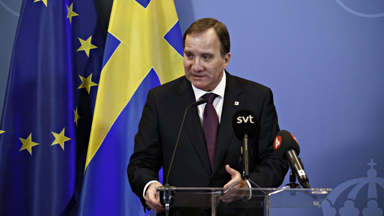 Stefan Löfven efter EU-toppmötet på fredagen.
