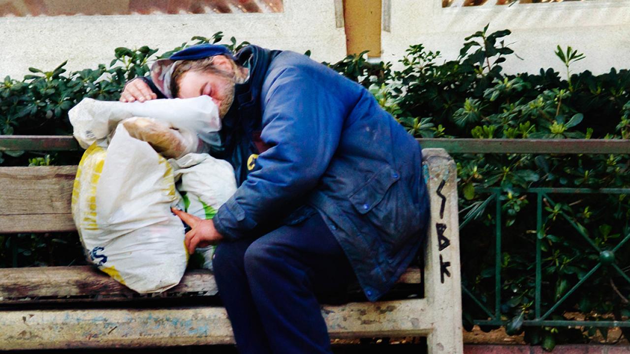 Andelen hemlösa greker har ökat med 25 procent sedan 2009. Arkivbild.