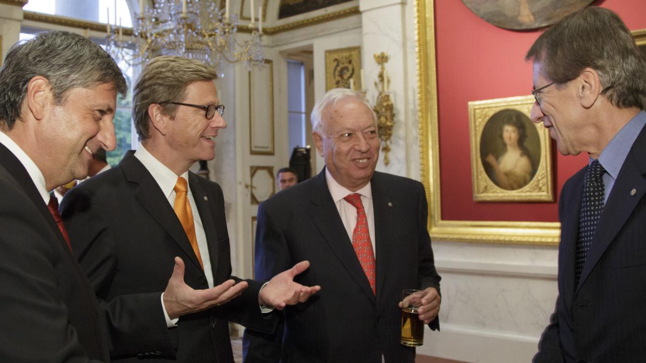 Utrikesministrarna från Österrike, Tyskland, Spanien och Italien samtalar om Europas framtid under sitt möte i Warszawa. 