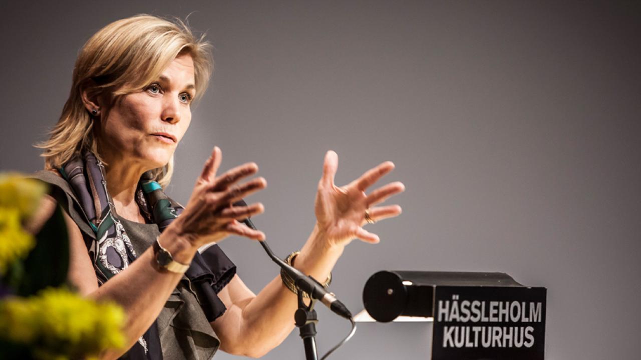 Biståndsminister Gunilla Carlsson (M) frågades ut av elever på Europaforum i Hässleholm. 