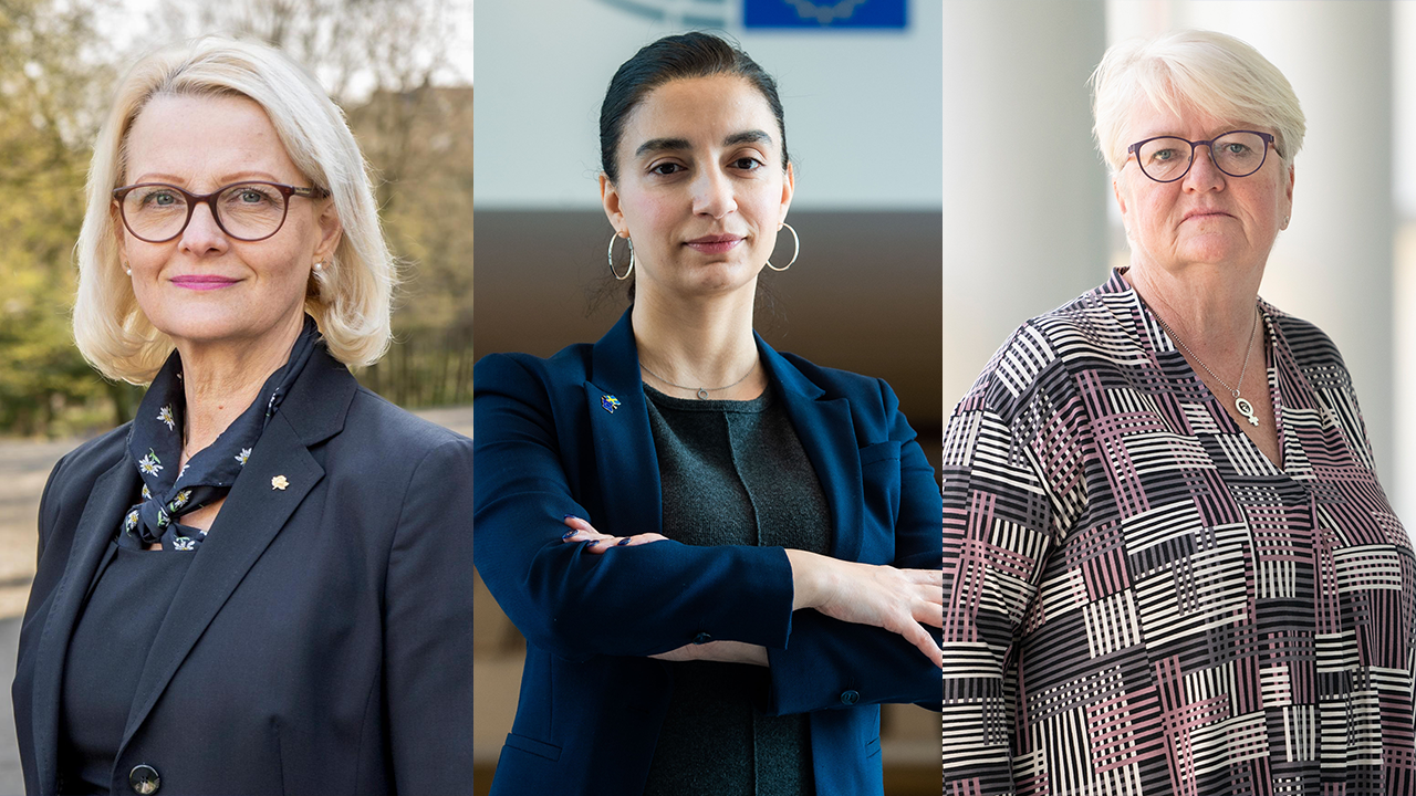 Europaparlamentarikerna Heléne Fritzon (S), Evin Incir (S) och Carina Ohlsson (S).