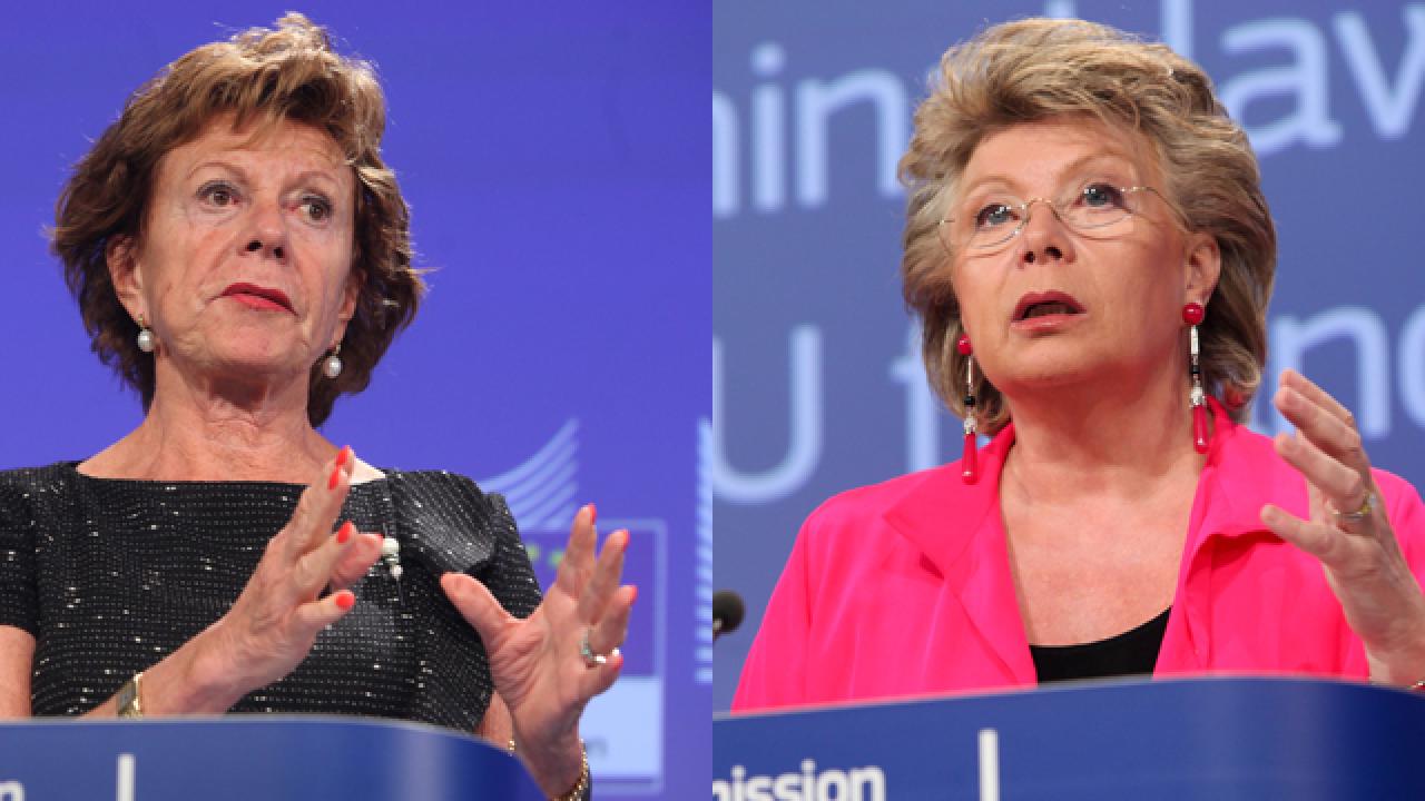 EU-kommissionärerna Neelie Kroes och Viviane Reding.