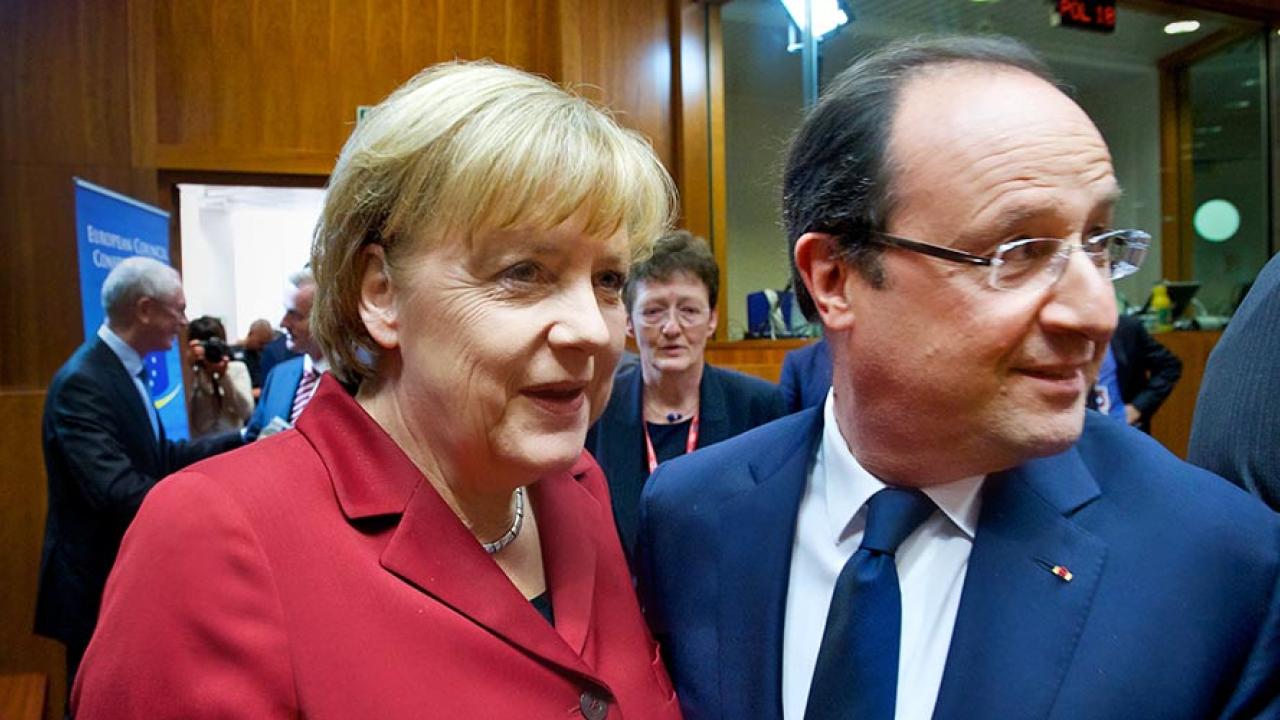 Tysklands förbundskansler Angela Merkel och Frankrikes president François Hollande har hittat en fråga att enas kring.