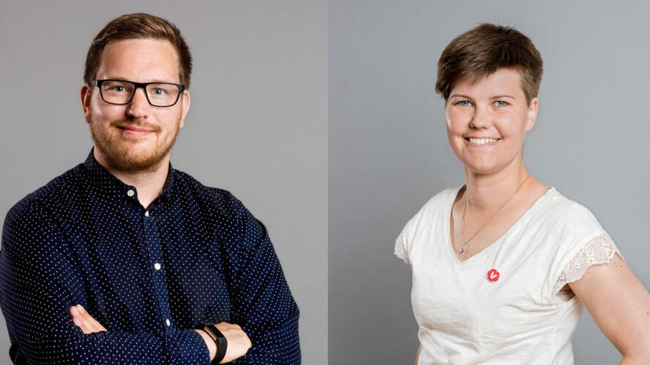 Håkan Svenneling utrikespolitisk talesperson (V) och Hanna Gunnarsson, försvarspolitisk talesperson (V).