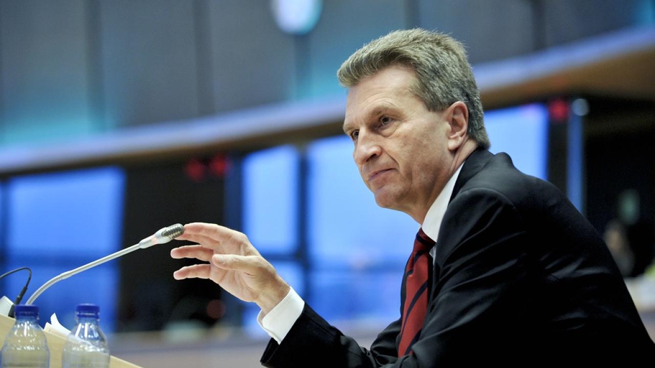 Den tyske energikommissionären Günther Oettinger. Arkivbild.