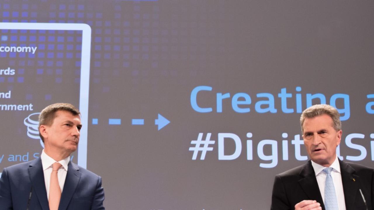 EU-kommissionärerna Andrus Ansip och Günther Oettinger.