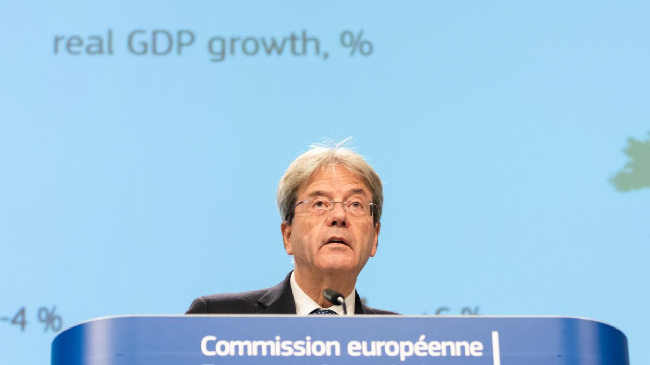 EU:s ekonomikommissionär, den italienske socialdemokraten Paolo Gentiloni.