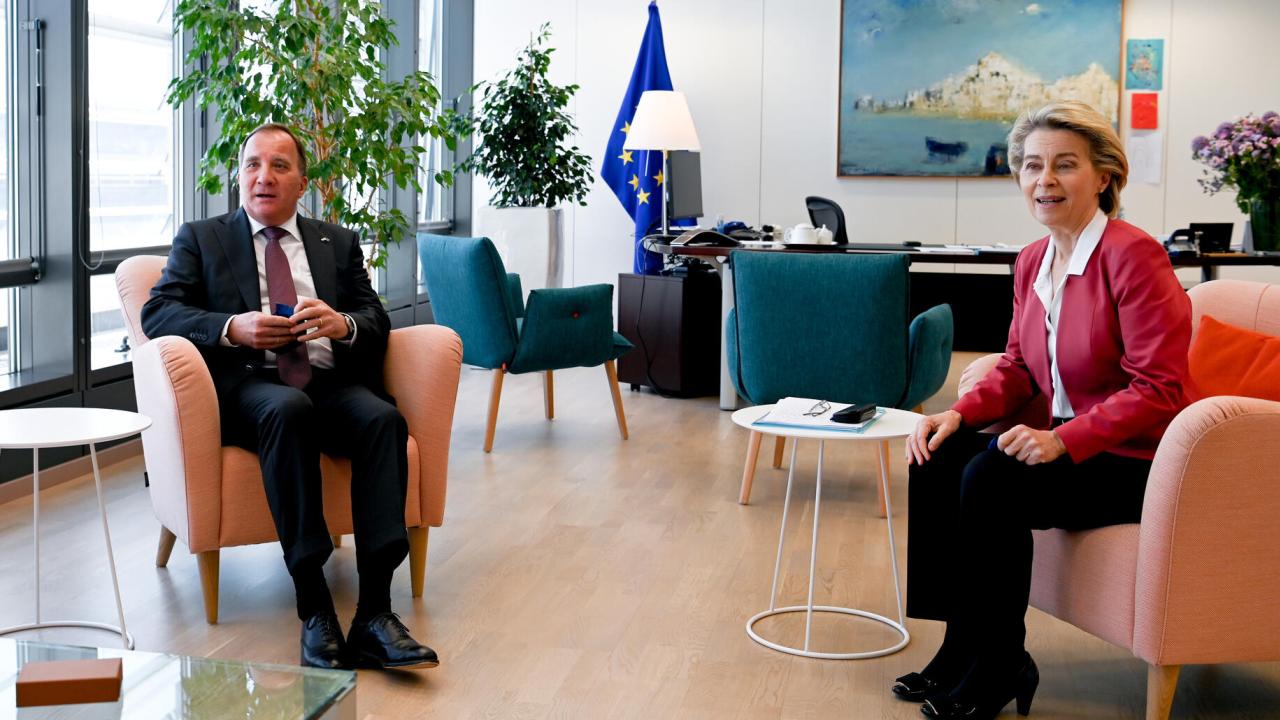 Statsminister Stefan Löfven träffade bland annat EU-kommissionens ordförande Ursula von der Leyen och Europeiska rådets ordförande Charles Michel. 