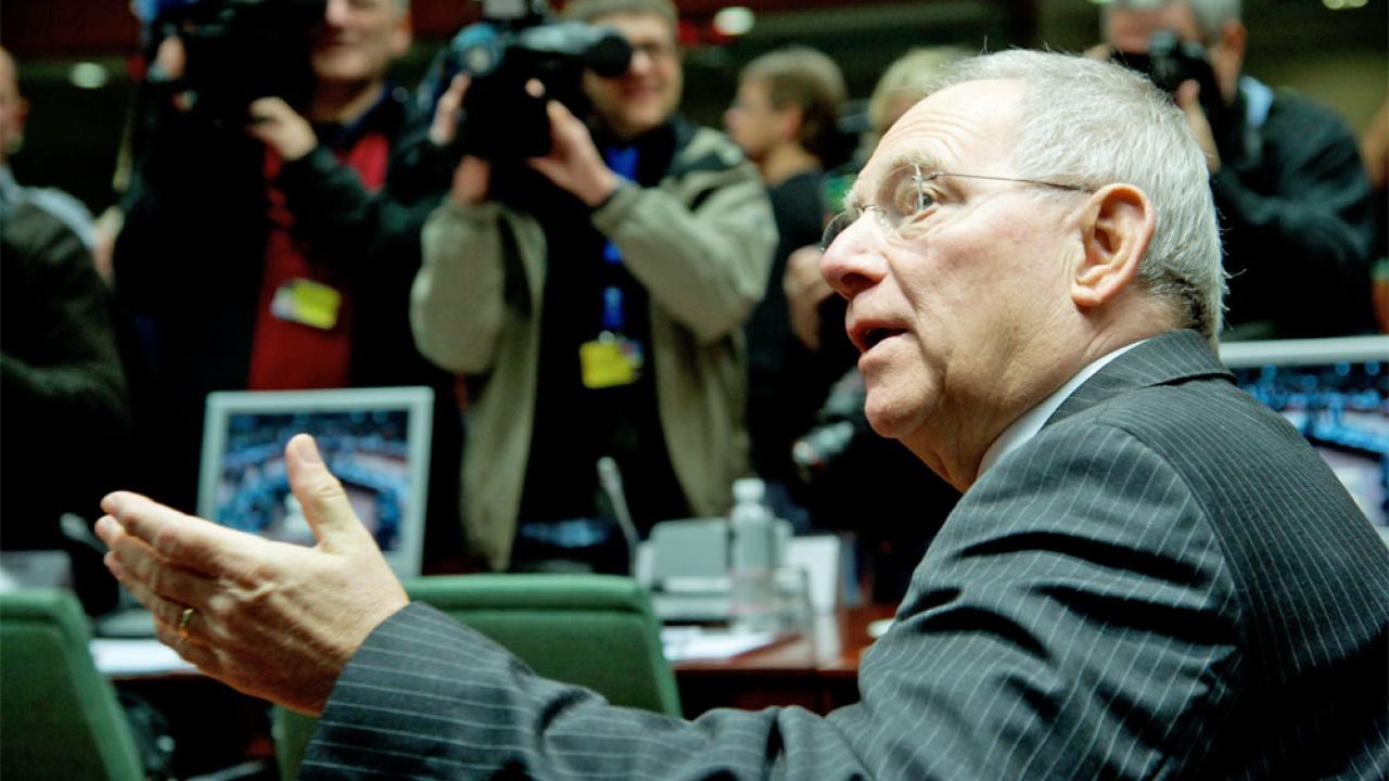 Tysklands finansminister Wolfgang Schäuble menar att det viktigaste är att få bankunionen på plats med eller utan fördragsändring. Arkivbild.