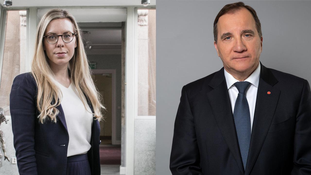 Riksdagsledamoten Jessica Rosencrantz (M) och statsminister Stefan Löfven (S). 