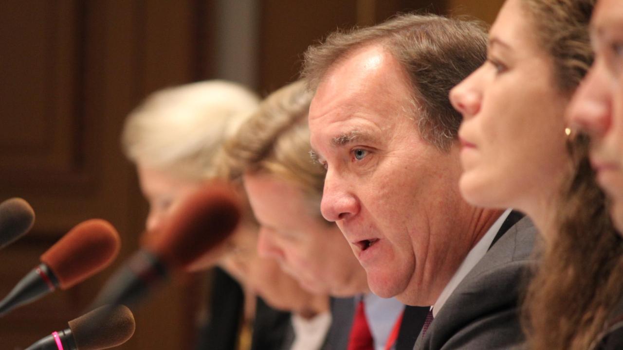 Statsminister Stefan Löfven (S) samråder i EU-nämnden. Arkivbild.