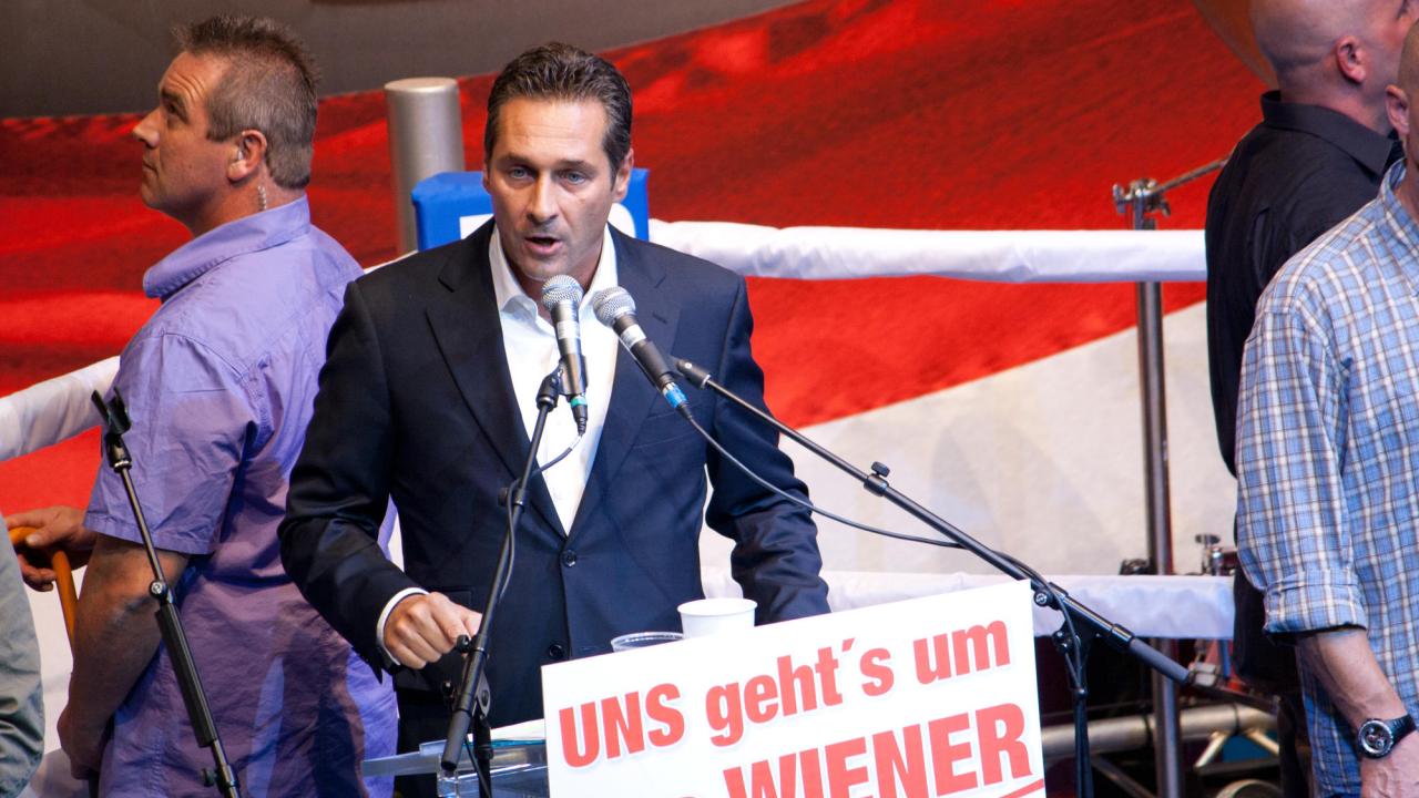 Heinz-Christian Strache på ett valmöte. ( Arkivbild)