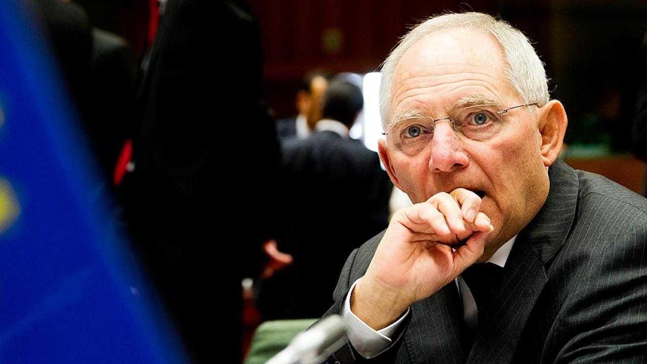 När den tyske finansministern Wolfgang Schäuble på torsdagen besöker Aten råder demonstrationsförbud mellan 09:00 och 20:00. Arkivbild.