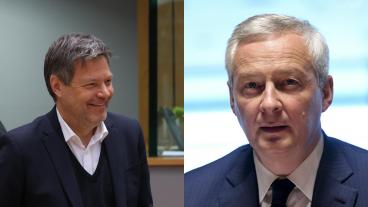 Tysklands ekonomi- och klimatminister Robert Habeck och Frankrikes ekonomi-, finans- och industriminister Bruno Le Maire.
