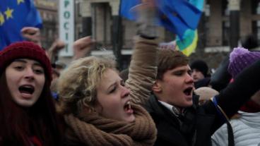 Protester i Kiev. Arkivbild.