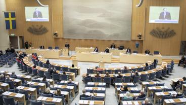 Statsminister Stefan Löfven redogör i riksdagen för regeringens EU-prioriteringar för de kommande åren.