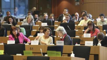 Öppen utfrågning om romers rättigheter i Libeutskottet. Arkivbild.