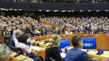 Omröstning i Europaparlamentet.