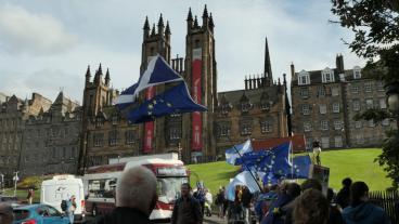 Demonstrationer på onsdagen i skotska Edinburgh. 