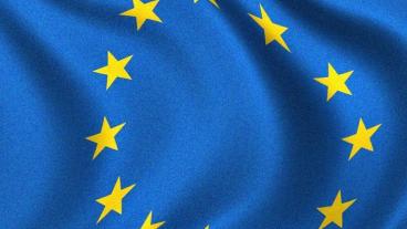 Delar av EU:s flagga. 