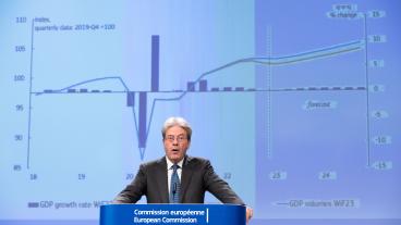 EU:s ekonomikommissionär Paolo Gentiloni, en italiensk socialdemokrat. 