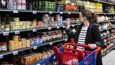 Det är främst ökningen av livsmedelspriser som ligger bakom inflationen i euroländerna. Arkivbild.