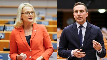 Europaparlamentarikerna Heléne Fritzon (S)  och Tomas Tobé (M). Det är oklart om de partier som Fritzon bjudit in till demokratimöte också kommer.