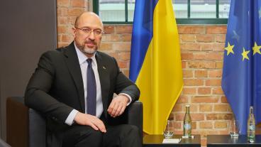 Ukrainas premiärminister Denys Sjmyhal. Arkivbild.