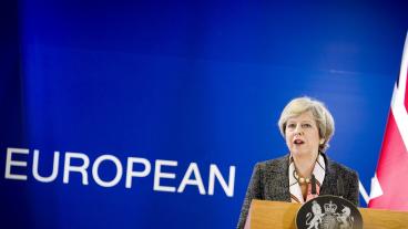 Flera brittiska politiker vill att Storbritanniens premiärminister Theresa May förhandlar fram ett mjukare brexit. Arkivbild.