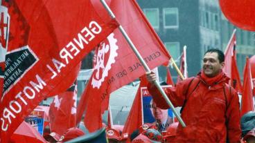 Bryssel 2010. Facklig demonstration för arbete.
