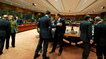 EU-ledarna precis innan nattmanglingen satt igång på torsdagskvällen.