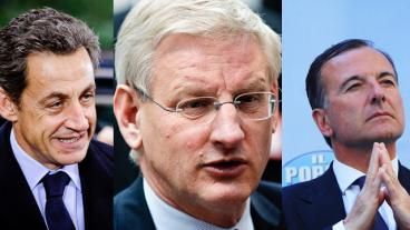 Nicolas Sarkozy vill ha sanktioner, Carl Bildt vill avvakta medan Franco Frattini säger nej.