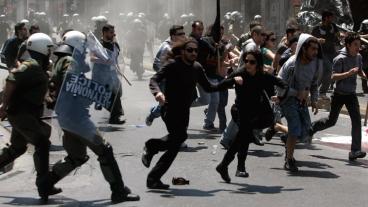 Kravaller i Aten. Arkivbild.