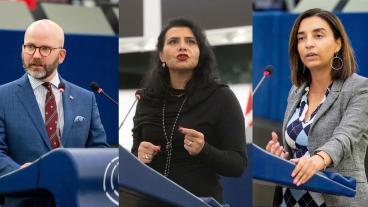 De svenska Europaparlamentarikerna Charlie Weimers (SD), Abir Al-Sahlani (C) och Evin Incir (S) är några av de parlamentariker som kräver en förändring av EU-kommissionen. 