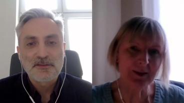 Piotr Ostrowski från polska fackliga centralorganisationen OPZZ och Erika Koller från ungerska fackliga centralorganisationern SZEF.