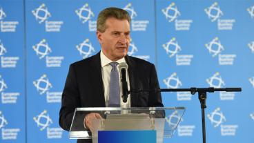 EU-kommissionären Günther Oettinger med ansvar för digitala frågor. Arkivbild.