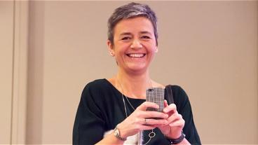Konkurrenskommissionär Margrethe Vestager leder även andra granskningar av Google. Arkivbild.