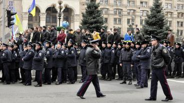 Arkivbild Kiev, Ukraina. Europarådet kräver reformering av Ukrainas lagstiftning.