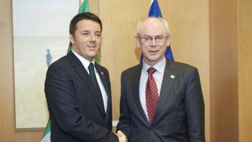 Matteo Renzi och Herman Van Rompuy. Arkivbild.