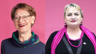 Partiledare Gudrun Schyman (FI) och Europaparlamentariker Soraya Post (FI).