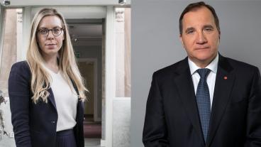 Riksdagsledamoten Jessica Rosencrantz (M) och statsminister Stefan Löfven (S). 