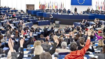 Efter EU-valet 2014 ska antalet parlamentariker skäras ned 15 mandat till 751 som fördraget föreskriver. Arkivbild.